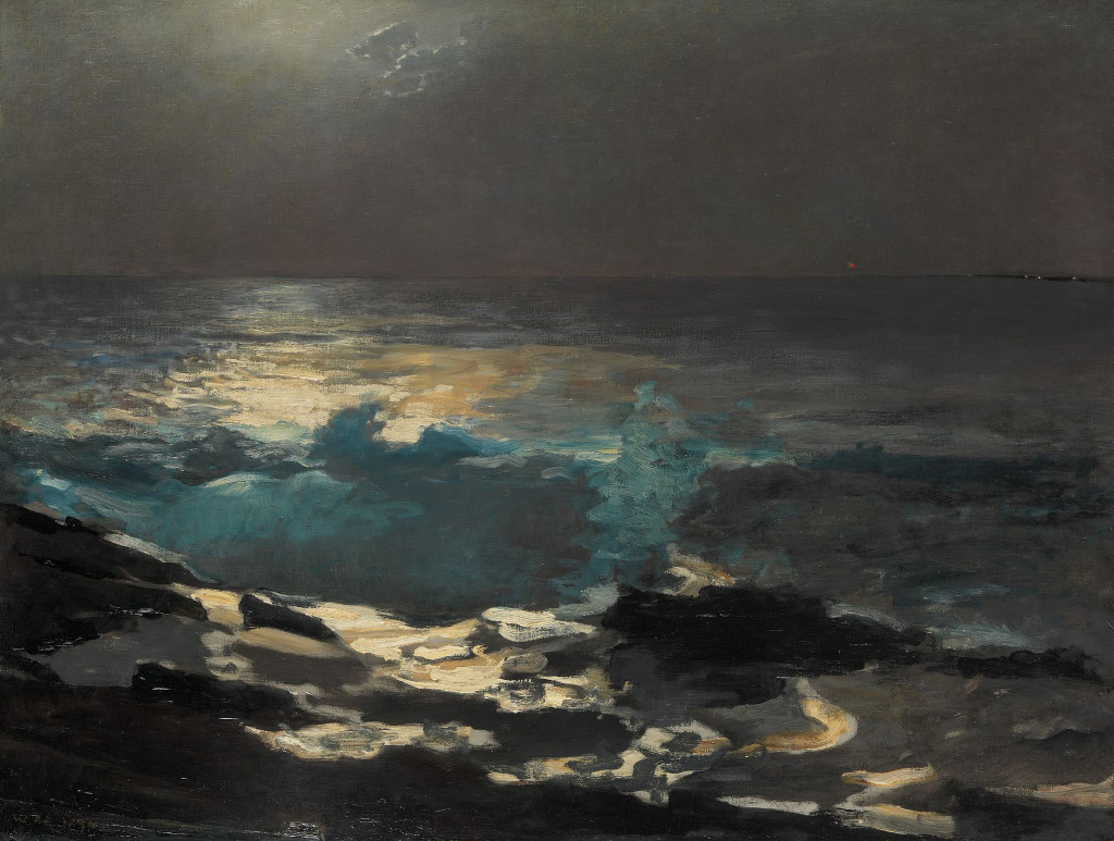 Moonlight, Wood Island Light in Detail Winslow Homer